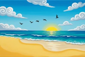 Celestial Rhythm Of The Golden Shore — Loïc Hamon, Naive Art / Primitivism