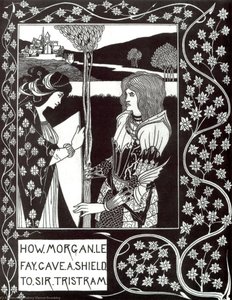 How Morgan Le Fay Gave A Shield To Sir Tristram — Aubrey Vincent Beardsley