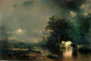 Horses In A Stream