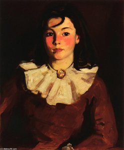 Portrait Of Cara In A Red Dress — Robert Henri