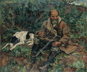 The Night Watchman With A Dog (ivan Payala) — Pyotr Konchalovsky