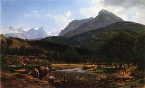 View Near Lake Lucerne — Thomas Worthington Whittredge, Hudson River School