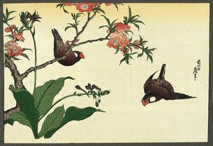 Two Birds And Cherry Tree — Katsushika Hokusai