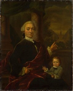 Family Portrait Of Jan Van De Poll, Banker And Burgomaster Of Amsterdam With His Young Son Harman, Jan Maurits Quinkhard, 1755 — Jan Maurits Quinkhard