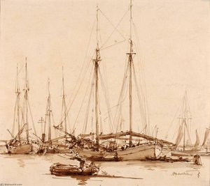 Greek Ships On The Giudecca Canal, Venice — Herman Armour Webster