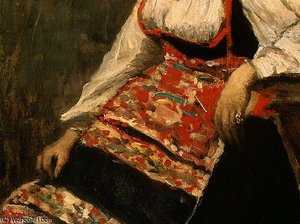 Italian Girl (detail - ) — Jean-baptiste-camille Corot, Impressionism