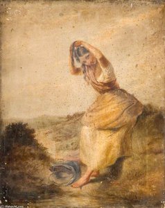 Peasant Girl In Moorland — Paul Falconer Poole, Romanticism