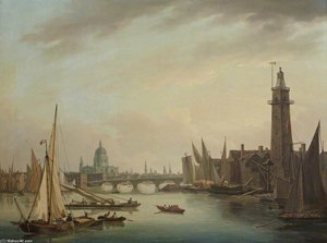 The Thames With St Paul's Cathedral, London — John Thomas Serres
