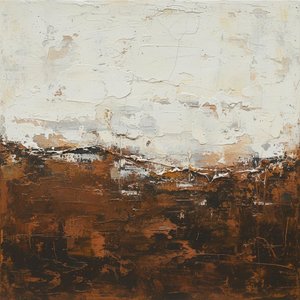 Stratigraphy Of Memory: Where Pale Light Meets Deep Umber Sedimentation — David Moreau, Plaster & Texture Art