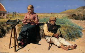 Figures In A Landscape (also Known As Blind Kritian And Tine Among The Dunes) — Michael Peter Ancher