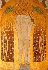 .friso Beethoven. Alegría, Inspiración Divina (detalle), 1902 — Gustav Klimt, Symbolist Expressionism