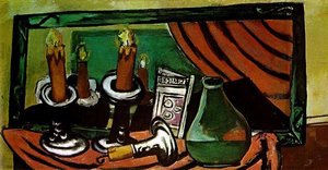 Still Life With Candles And Mirror — Max Beckmann