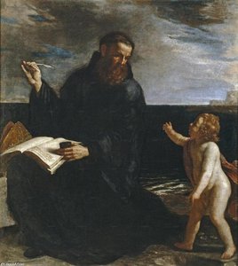 Saint Augustine Meditation On The Trinity — Guercino