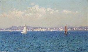 Blick Auf Die Franzosische Riviera — Fausto Zonaro