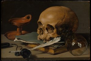 Still Life With A Skull And A Writing Quill — Pieter Claesz Soutman