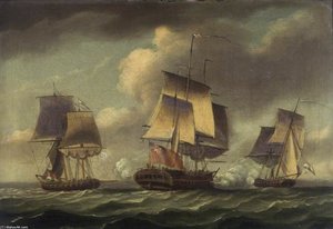 The 'artois' Capturing Two Dutch Privateers