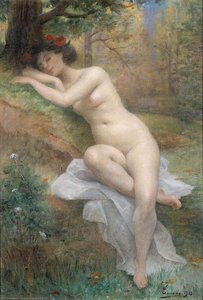 Weiblicher Akt In Waldlandschaft — Adrien Henri Tanoux