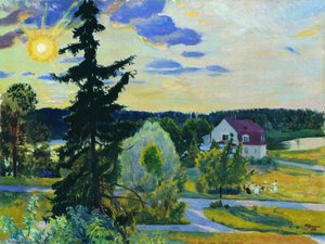 Evening Landscape — Boris Mikhailovich Kustodiev, Realism