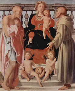 Madonna With St. Francis And St. Jerome — Jacopo Carucci, Renaissance Mannerism