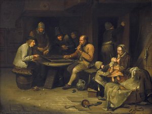 Ann Inn With Backgammon Players, Egbert Van Heemskerck (i), 1669 — Egbert Van Heemskerck Ii