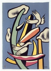 The White Birds On Blue Background — Fernand Léger