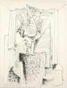 Self-portrait With Extra Large Paper Hat — Red Grooms