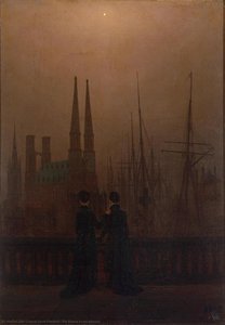 Las Hermanas En El Balcón — Caspar David Friedrich, Romantic Landscape
