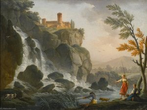 Fishing by the Waterfall