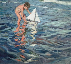 The Little Sailing Boat — Joaquín Sorolla Y Bastida, Impressionist Landscape