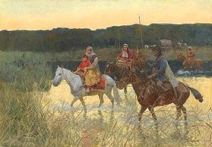 River Crossing — Franz Alexeevich Roubaud