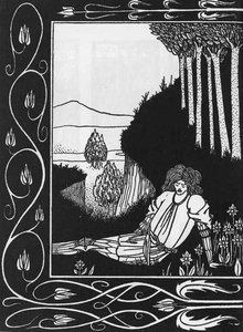 How King Mark And Sir Dinadan Heard Sir Palomides I — Aubrey Vincent Beardsley