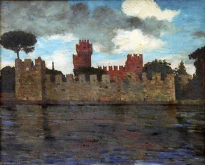 Le Château De Lazise Sur Le Lac De Garde (titre Inscrit) — Joseph-félix Bouchor