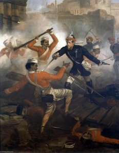 Lieutenant William Alexander Kerr (1832–1919), 24th (bombay) Regiment Native Infantry, Attached To The South Mahratta Irregular Horse, Winning The Victoria Cross, Indian Mutiny, July 1857 — Chevalier Louis William Desanges, Romanticism