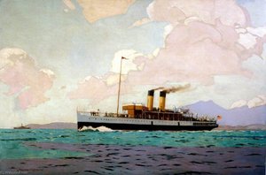 Ss 'glen Sannox' On The Clyde (london, Midland And Scottish Railway Poster Artwork) — Norman Wilkinson