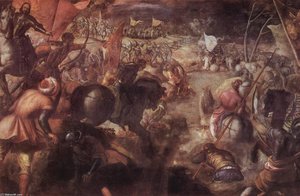 Die Schlacht Von Taro — Tintoretto (jacopo Comin), Barockes Drama Licht Perspektive