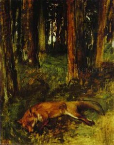 Dead Fox Lying In The Undergrowth — Edgar Degas, Impressionism