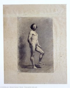 Three Quarter Male Nude — Mariano Fortuny Y Marsal