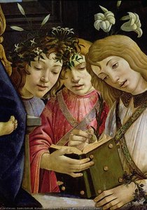Madonna And Child With The Young St. John The Baptist And Angels — Sandro Botticelli, Florentine Renaissance