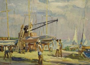 Sailboats At The Balaton — Tibor Duray