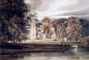 The East End of Bolton Abbey, from across the River Wharfe