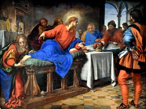 Christ And Mary Magdalen In The House Of Simon — Карло Дольчи