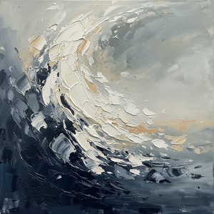 Midnight Surge: A Monumental Study Of Sculptural Impasto And Tectonic Motion — Christian Noiret, Contemporary Abstraction