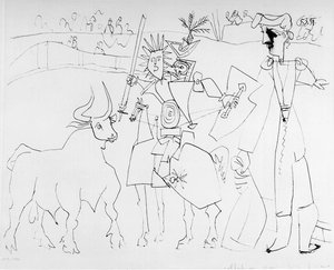 Picador Auf Dem Pferd Auf Der Arena — Pablo Picasso