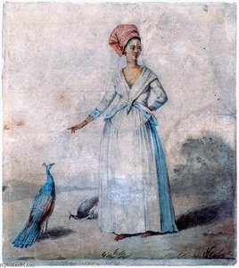 Lady With Peacock — Agostino Brunias