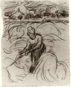 Woman Working In Wheat Field — Vincent Willem Van Gogh
