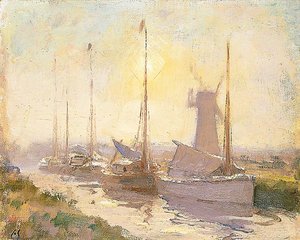 Evening Haze, Thurne Dyke, Norfolk — Edward Brian Seago