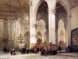 Laurens Church In Rotterdam Sun — Johannes Bosboom