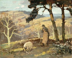 Shepherd Tending His Sheep — Gunning King