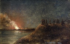 Tulipalon Katselijat Pitkänsillan Rannassa — Akseli Gallen-kallela