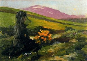 Women Dressed In Black With Landscape — Ignacio Díaz Olano